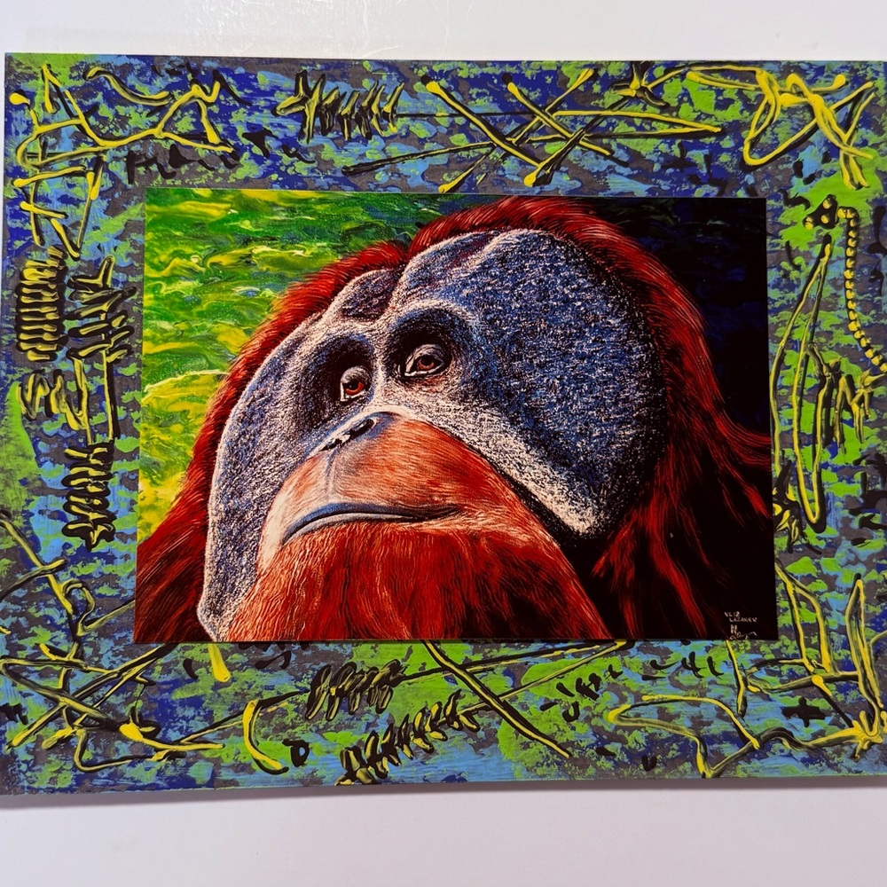 Vibrant Orangutan Art Print by Viktor Lazarev 8” x 10”